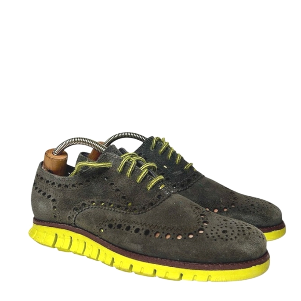 Cole Haan Zerøgrand Unlined Suede Wingtip Oxford unisex Men's Sz 7.5 Wo's Sz 9.5